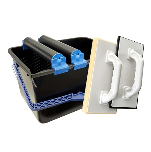 SET HELPMATE secchio in plastica da 12L idrospugna con rivestimento in gomma