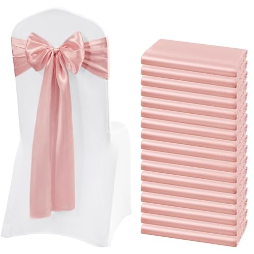 60 sillas de satén verde salvia, elegante silla decorativa para bodas, recepción, fiesta, hotel, decoración del hogar y la cocina, oro rosa (60 unidades)