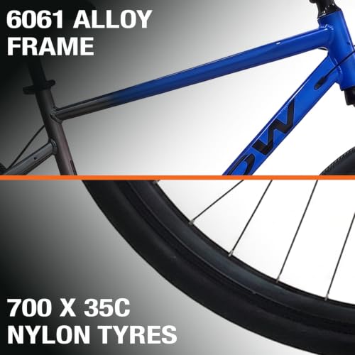 Image of CROW - Rapide MAX 21 Speed Aluminium Hybrid Cycle 21 Geared Bicycle for Men with Zoom Lockout Suspension & Dual Disc Brake Hybrid Bike | for 15+ Years, Unisex Cycle for Boys