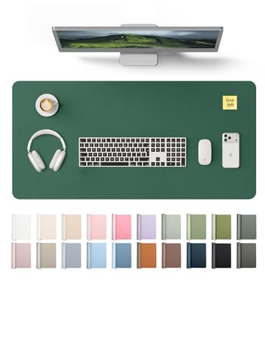 Image of YSAGi Leather Desk Pad Protector, Office Desk Mat, Large Mouse Pad, Non-Slip PU Leather Desk Blotter, Laptop Desk Pad, Waterproof Desk Writing Pad for Office and Home (Seafoam Green, 35.4 inch x 17 inch)