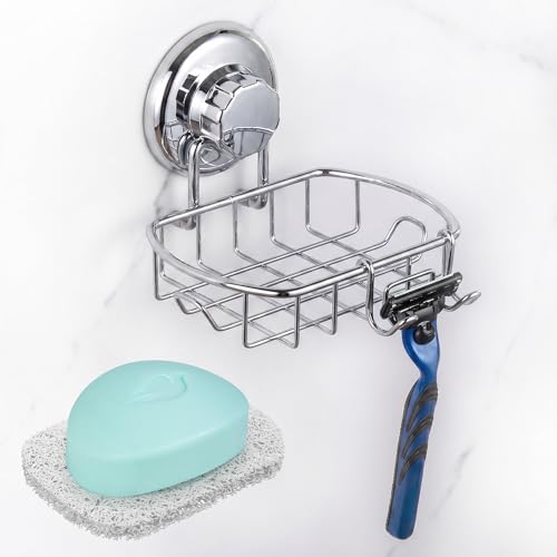 Polished Stainless Steel Vacuum Suction Cup Soap Holder