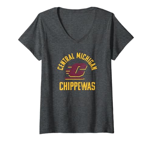 Womens Central Michigan University CMU Chippewas Large V-Neck T-Shirt