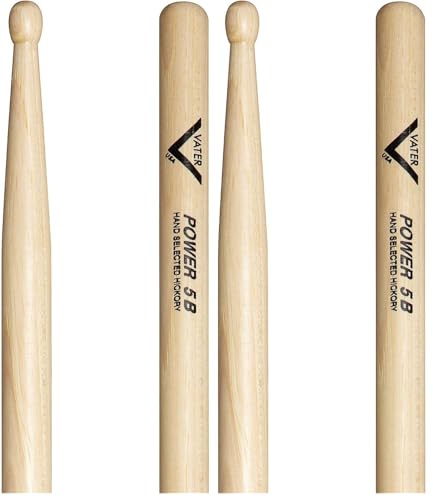 Vater Hickory Power 5B baguettes de batterie en bois pack double de rechange