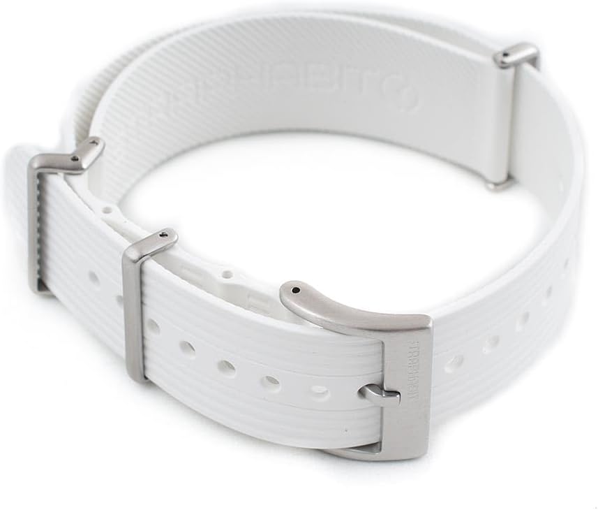 StrapHabit FKM Rubber Ribbed Military Style Dual Pass Strap - Convert to Single Pass - for Men and Women (20mm)