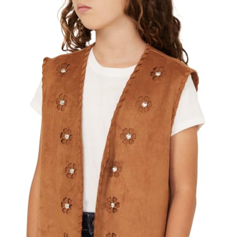 Girls' Studded Suede Vest (Toddler) (US, Age, 4 Years, Camel)2