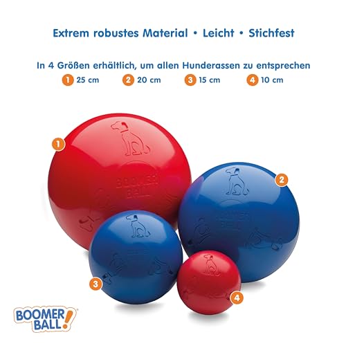 BOOMER BALL - Fast unzerstörbarer Hundeball, schwimmt auf dem Wasser, Ideal für bewegungsfreudige und energiegeladene Hunde, robustes & langlebiges Hundespielzeug (Größe 15cm, Gemischte Farben)