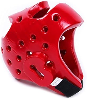 Adults Kids Headguard for Professional Boxing,Shock Muay Helmet Head Guard Protector Gear for Muay Thai, Grappling, Kickboxing, Karate, Taekwondo, Martial Art (Red, L)