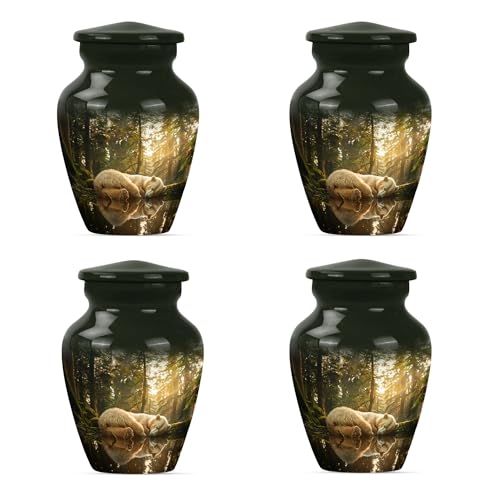 Image of Bear Urn - Small Urns for Human Ashes Keepsake - Urns for Ashes Adult Female Mom - Burial Urns for Cremated Remains - Cremation Urns - (3 inch Pack of 4)
