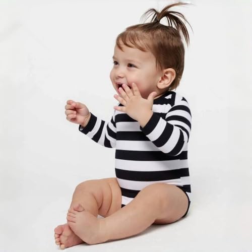 COUVER Unisex Baby Infant Toddler Long Sleeve Lap Shoulder Solid color Bodysuit Onesie4
