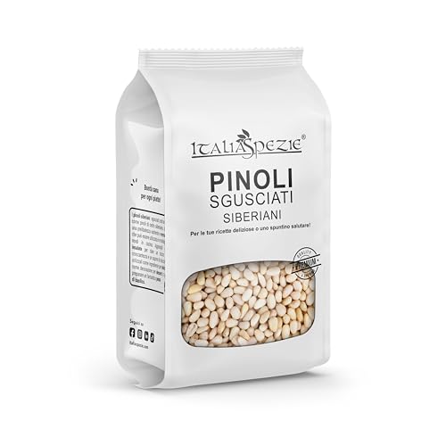 Pinoli Naturali Sgusciati Siberiani 350g, Primissima Qualità - Non tostati, senza sale, conservanti o additivi. Eccellenti per pesto alla genovese. Naturalmente Italia Spezie