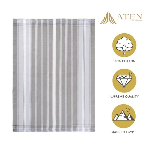 ATEN Homeware Egyptian Cotton Kitchen Tea Towels – Size 50 x 70 cm – Highly Absorbent & Quick-Dry Dish Towels, Lint-Free & Durable, Fade Resistant, Made in Egypt (Grey, 3 Pack) - Image 5