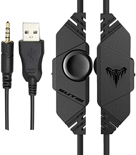 Miniatura 6 de CAMKONG - Auriculares de diadema para juegos con micrófono para PS4 Xbox One PC cómodos estéreos iluminación LED reducción de ruido y control de
