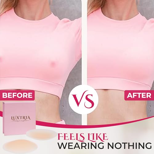 Luxtria Cakes Body Nipple Covers No Show Sticky Silicone Nipple Covers Reusable Pasties For Women,Waterproof For A-C Cups-Travel Box Nude thumb #4