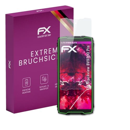 atFoliX Plastic Glass Protective Film compatible with Blackview BV9300 Pro Glass Protector, 9H Hybrid-Glass FX Screen Protector