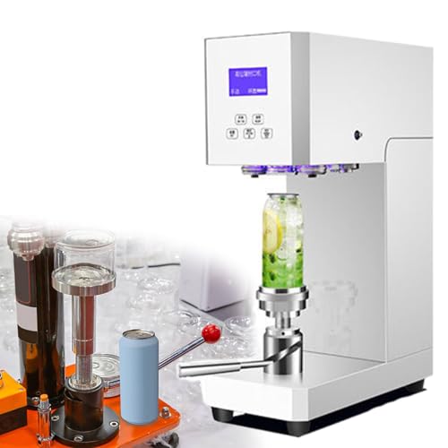 GESAIDES Selladora de latas de Refresco Comercial, Altura Ajustable, Selladora Automática para latas de Aluminio y Plástico, para latas de Cerveza de Aluminio y Plástico.,White