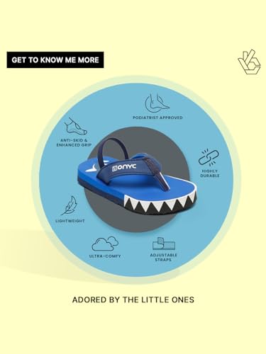 Image of ONYC Shark V Shape Sliders for Kids, Unisex