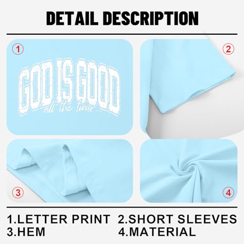 Image of Christian T Shirts for Women God is Good Shirt Oversized Jesus Religious Faith Inspirational Tshirts Bible Verse Tops