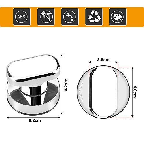 RMENOOR 2 Stück Saugnapf Türgriff Tragbare Mobilität Griff Wiederverwendbar Türgriff Kleben Saugnapf Griff mit Starken Saugnapf Sauggriff für Glastür Badezimmer Balkontüren (Silber