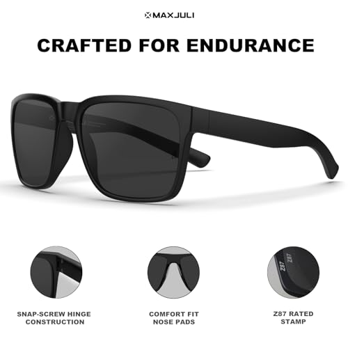 MAXJULI XL Z87 Sunglasses for Big Wide Heads Men TR90 Ultralight UV400 Protection Sun Glasses Z82444