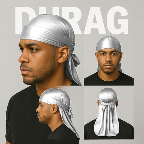 Image of Premium Durag Pack for Men, Silky Doo Rag Cap for 360 540 720 Waves