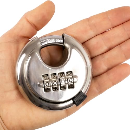 Candado de disco de 4 dígitos HMF 3502-09 para seguridad perimetral exterior 7