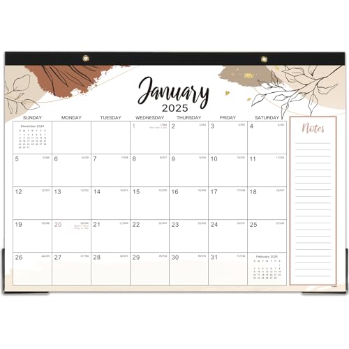 Desk Calendar 2023-2024 - 18 Monthly Desk/Wall Calendar 2023-2024, Jul. 2023 - Dec. 2024, 17”X 12”, Holidays, Notes, Corner Protectors, Hanging Holes & Cutting-line Design, Perfect Calendar for You