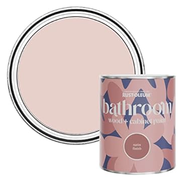 Rust-Oleum Pink Moisture Resistant Bathroom Wood and Cabinet Paint in Satin Finish - Pink Champagne 750ml
