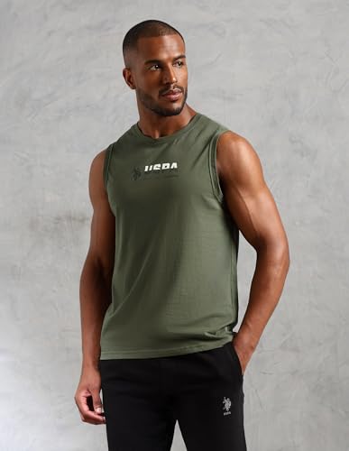 Image of U.S. Polo ASSN. Mens OEV06 Brand Print Comfort Fit Gym Vest