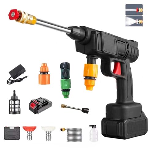 Cordless Pressure Washer Gun, 35Bar Portable Power Pressure Washer with 2 Adjustable Nozzle Suitable for Washing Cars/Fences/Siding, Portable Car Clea