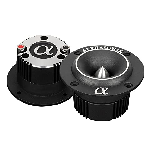 Alphasonik 1 Pair of VNT1 VENUM PRO Series Bullet Tweeters for Car Audio 400 Watts MAX 100 Watts RMS 1" Voice Coil, Neodymium Magnet, Cast Frame, Billet Aluminum Phase Plug, 4-Ohm
