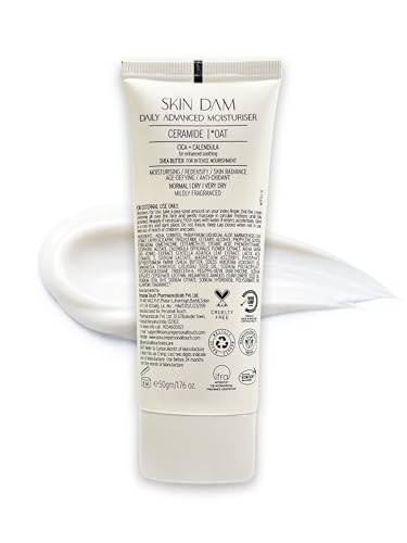 Personal Touch SkinDam Korean Moisturizer | Ceramide 3 Barrier Repair Cream with Oat, Centella & Shea Butter | 72H Moisture | For Extremely Dry & Eczema-Prone Skin | 50 g
