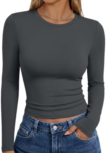 Trendy Queen Womens Long Sleeve T Shirts Fall Fashion Basic Y2K Tops 2026