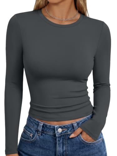 Image of Trendy Queen Womens Long Sleeve T Shirts Fall Fashion Basic Y2K Tops 2026