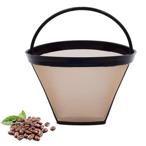 Reusable #4 Cone Coffee Filter Basket for Ninja and Cuisinart Coffee Makers Coffee Accessories - 1 Pack Permanent Replacement for Ninja and Cuisinart Coffee Brewers