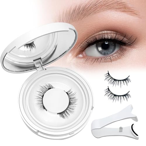 Magnetic Eyelashes With Applicator, Natural-looking, No Adhesive, No Eyeliner, Soft Comfortable...