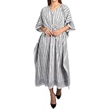 Fabric Venue Kaftan Dresses for Women - Geometric Prints - Free Size Kaftans for Women - Hand Block Printed Cotton Kaftans Blue