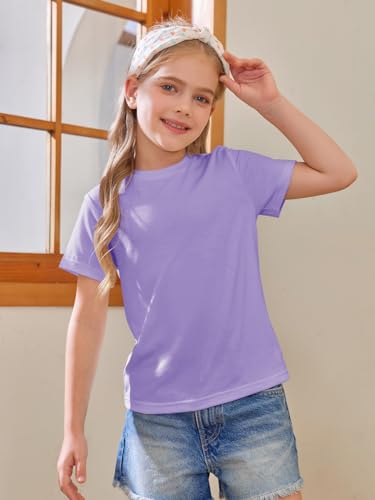 Image of Girls Short Sleeve T Shirts Kids Summer Tops Crewneck Tees 5-14 Years
