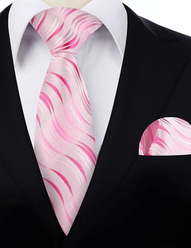 Image of Alizeal Mens 3.15'' Gradient Novelty Pattern Tie Set with Pocket Square Casual Color Tie Set
