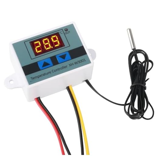 XH-W3001 12V Termostato Digital con NTC10K Sonda Impermeable 120W Interruptor Controlador Temperatura con Pantalla LED Calefacción y Refrigeración -50~110 °C Precisión Desde para Incubadora Acuarios