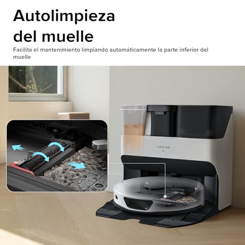 Roborock S7 MAX Ultra Robot Aspirador con Accesorios, 5500 Pa, Autosecado, Lavado de Mopa, Rellenado, Vaciado, Autolimpieza de Muelle, Evitación de Obstáculos