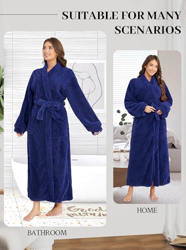 Image of Women Long Plush Fleece Bath Robe