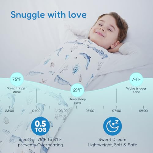 Image of TotAha Toddler Sleep Sack 2T-3T-4T, Premium Light Wearable Blanket Baby Sleeping Bag with 2-Way Safe Zippers For Girl Boy