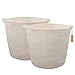 INDRESSME 2 Pack XL Round Cotton Rope Storage Basket Baby Laundry Basket Woven Baskets Blanket Soft Floor Basket with Handle for Throw Toy 16.0"x 15.0"x12.6",Off White