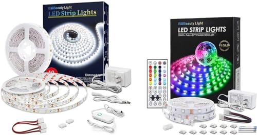 Tira LED blanca y RGB regulable de 10 metros con control remoto miniatura 1