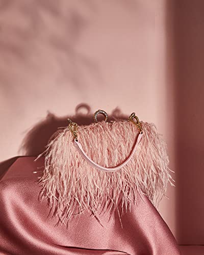 Bolso de mano con plumas para mujer Tessco miniatura 4