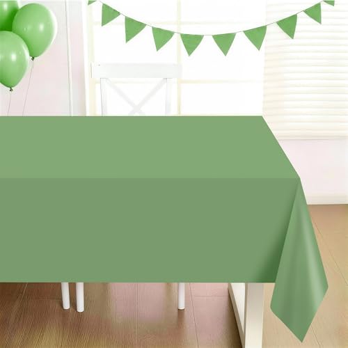 Image of Childom 3 Pack Sage Green Tablecloths,54 inchx108 inch Plastic Table Cloth Disposable for Rectangle Tables,Sage Green Table Cover for Dinner Outdoor Picnic Birthday Bridal Wedding Baby Shower Party Decoration