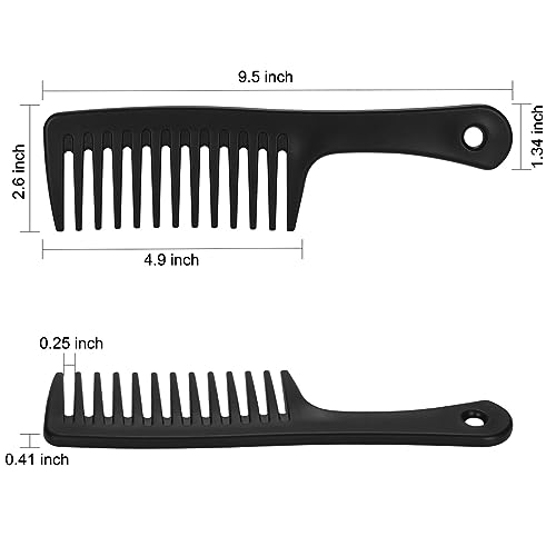 Peine de dientes anchos anti-enredos, negro miniatura 6