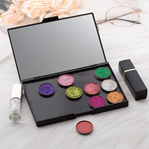 Allwon Leere magnetische Lidschatten-Make-up-Palette mit 15-teiliger klebender leerer Palette Metallaufkleber für Lidschatten-Lippenstift-Rougepuder