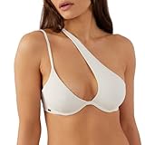 O'NEILL Top de bikini Miami para mujer, parte superior asimétrica de un hombro para mujer, parte superior de traje de baño con correas ajustables, Vainilla | Saltwater Solids Miami, M