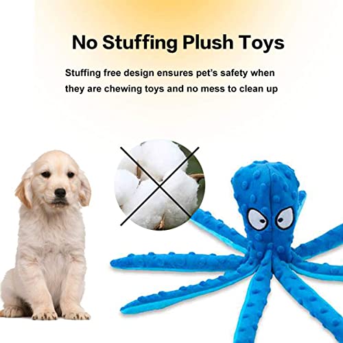 Okvsko Dog Squeaky Toys Plush Chew Toy Crinkle No Stuffing Octopus Stuffed Duck Pet Interactive Toy Durable With Squeaker For Puppies, Small, Medium, And Large Dogs 2 Pack #TOP3